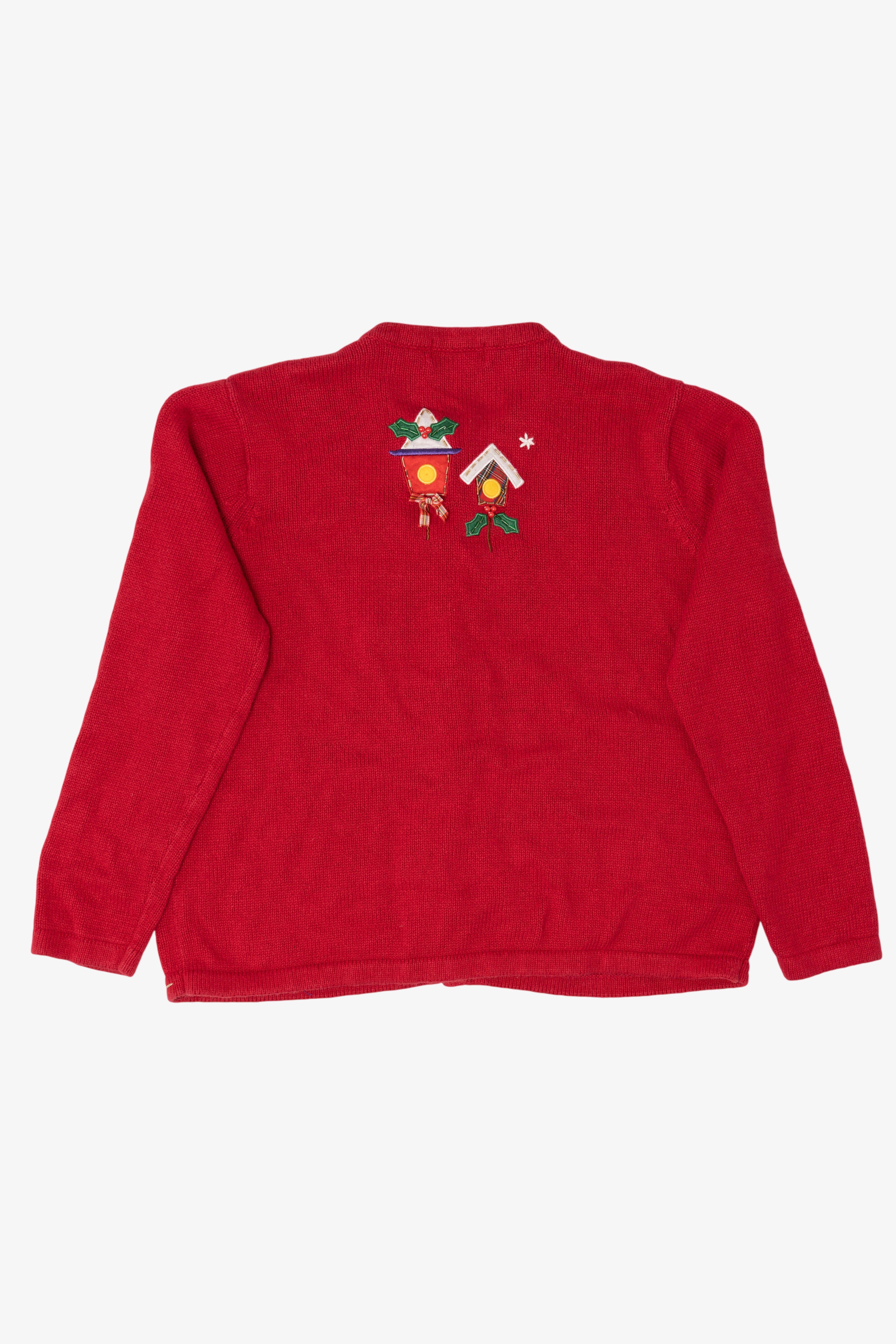 Vintage Red White Stag Ugly Christmas Cardigan (1990s)