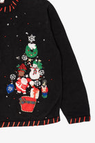 Vintage Black Tiara Santa Ugly Christmas Cardigan (2000s)