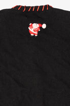 Vintage Black Tiara Santa Ugly Christmas Cardigan (2000s)