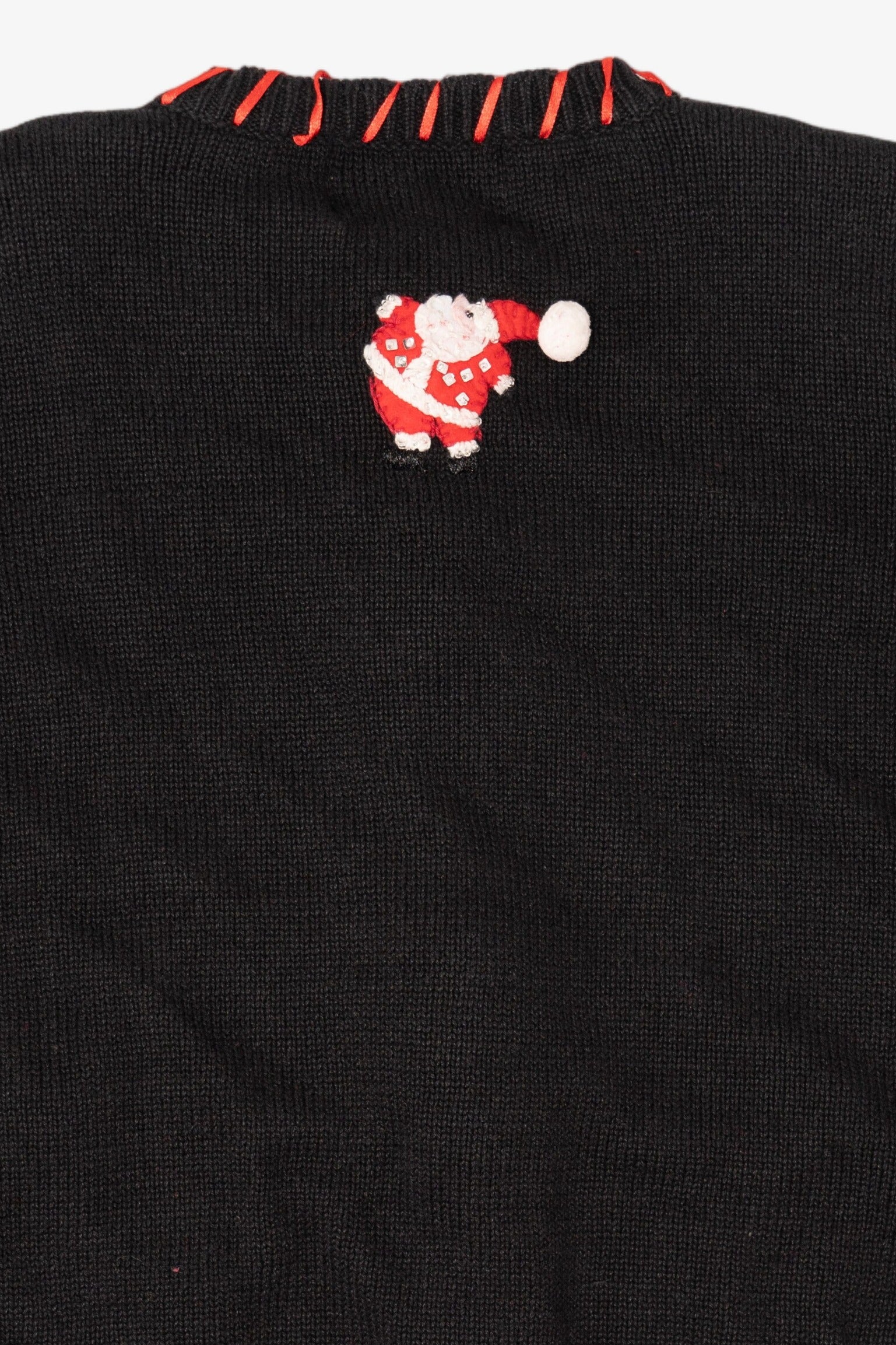 Vintage Black Tiara Santa Ugly Christmas Cardigan (2000s)