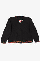 Vintage Black Tiara Santa Ugly Christmas Cardigan (2000s)