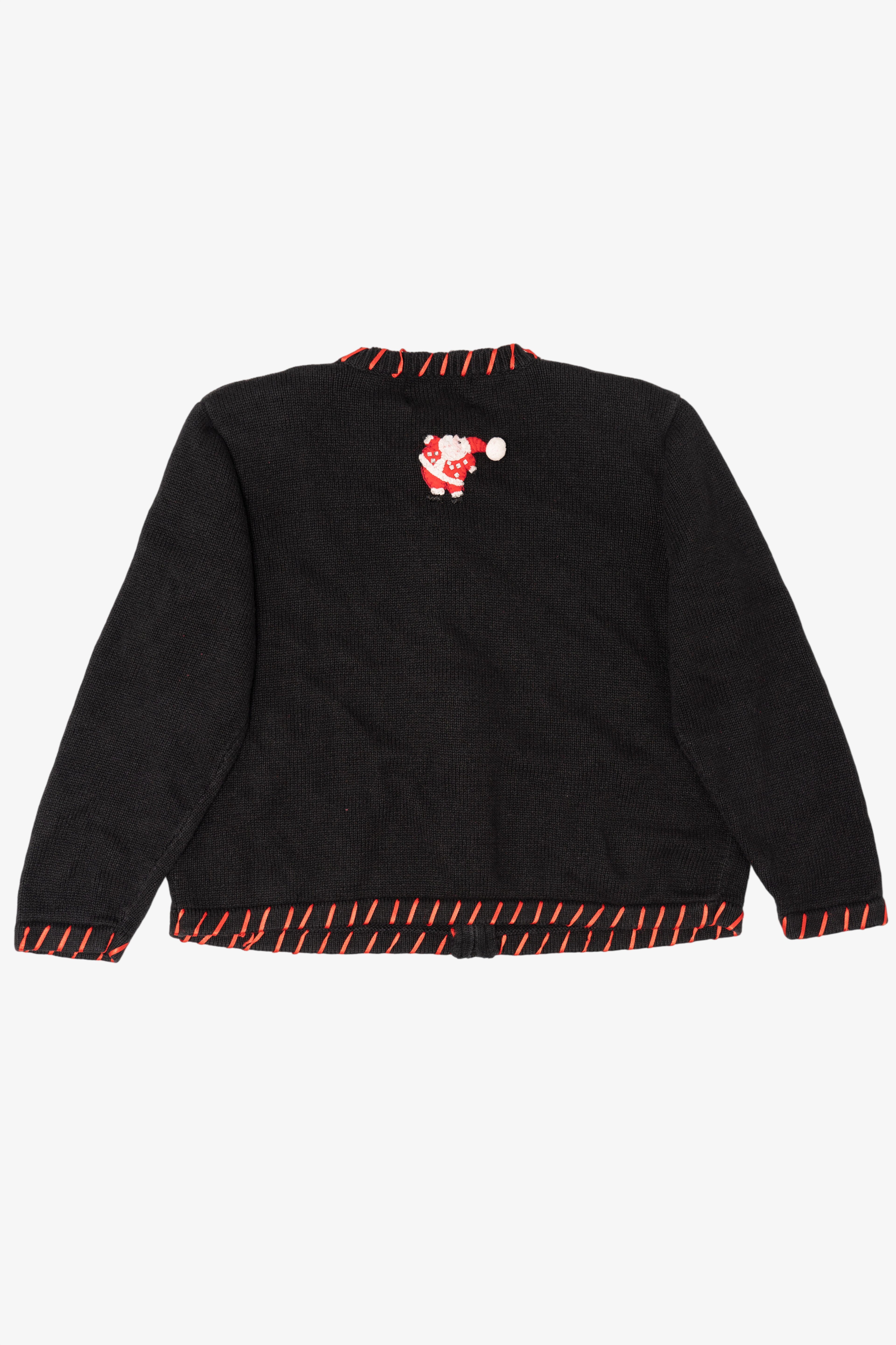 Vintage Black Tiara Santa Ugly Christmas Cardigan (2000s)