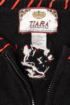 Vintage Black Tiara Santa Ugly Christmas Cardigan (2000s)