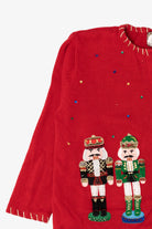 Vintage Red Tiara Nutcrackers Ugly Christmas Cardigan (2000s)