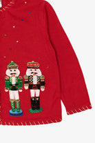 Vintage Red Tiara Nutcrackers Ugly Christmas Cardigan (2000s)