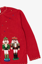 Vintage Red Tiara Nutcrackers Ugly Christmas Cardigan (2000s)