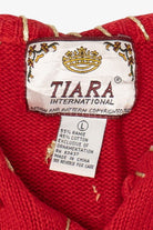 Vintage Red Tiara Nutcrackers Ugly Christmas Cardigan (2000s)