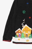 Vintage Black Arriviste Santa Ugly Christmas Cardigan (1990s)