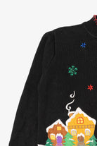 Vintage Black Arriviste Santa Ugly Christmas Cardigan (1990s)