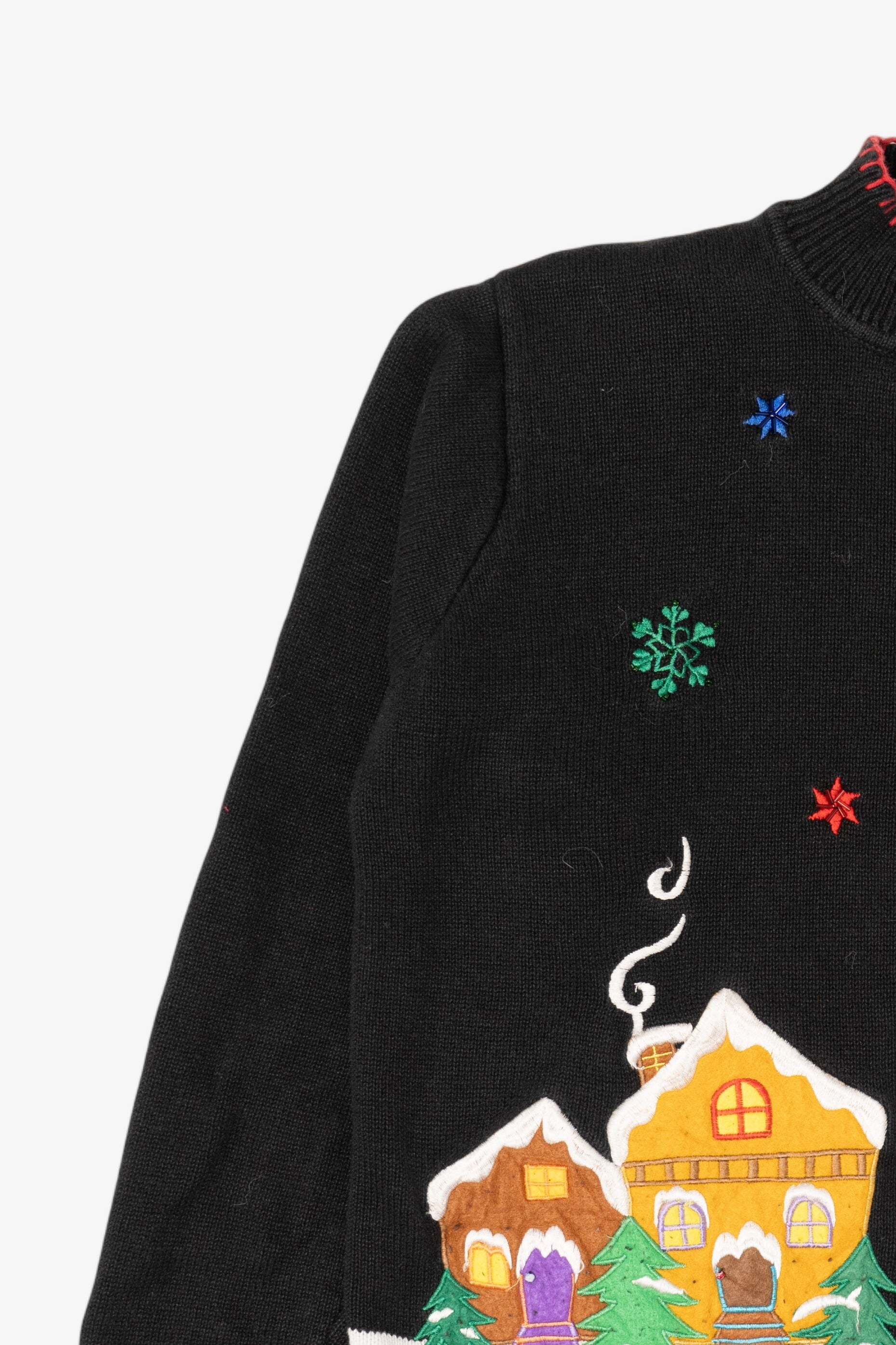 Vintage Black Arriviste Santa Ugly Christmas Cardigan (1990s)