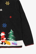 Vintage Black Arriviste Santa Ugly Christmas Cardigan (1990s)