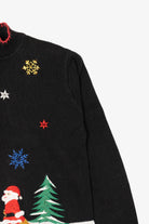 Vintage Black Arriviste Santa Ugly Christmas Cardigan (1990s)