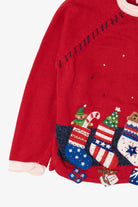 Vintage Red Heirloom Collectibles Stockings Ugly Christmas Cardigan (2000s)
