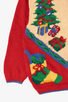 Vintage Red Alexandra Bartlett Presents Ugly Christmas Cardigan (1990s)