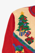 Vintage Red Alexandra Bartlett Presents Ugly Christmas Cardigan (1990s)
