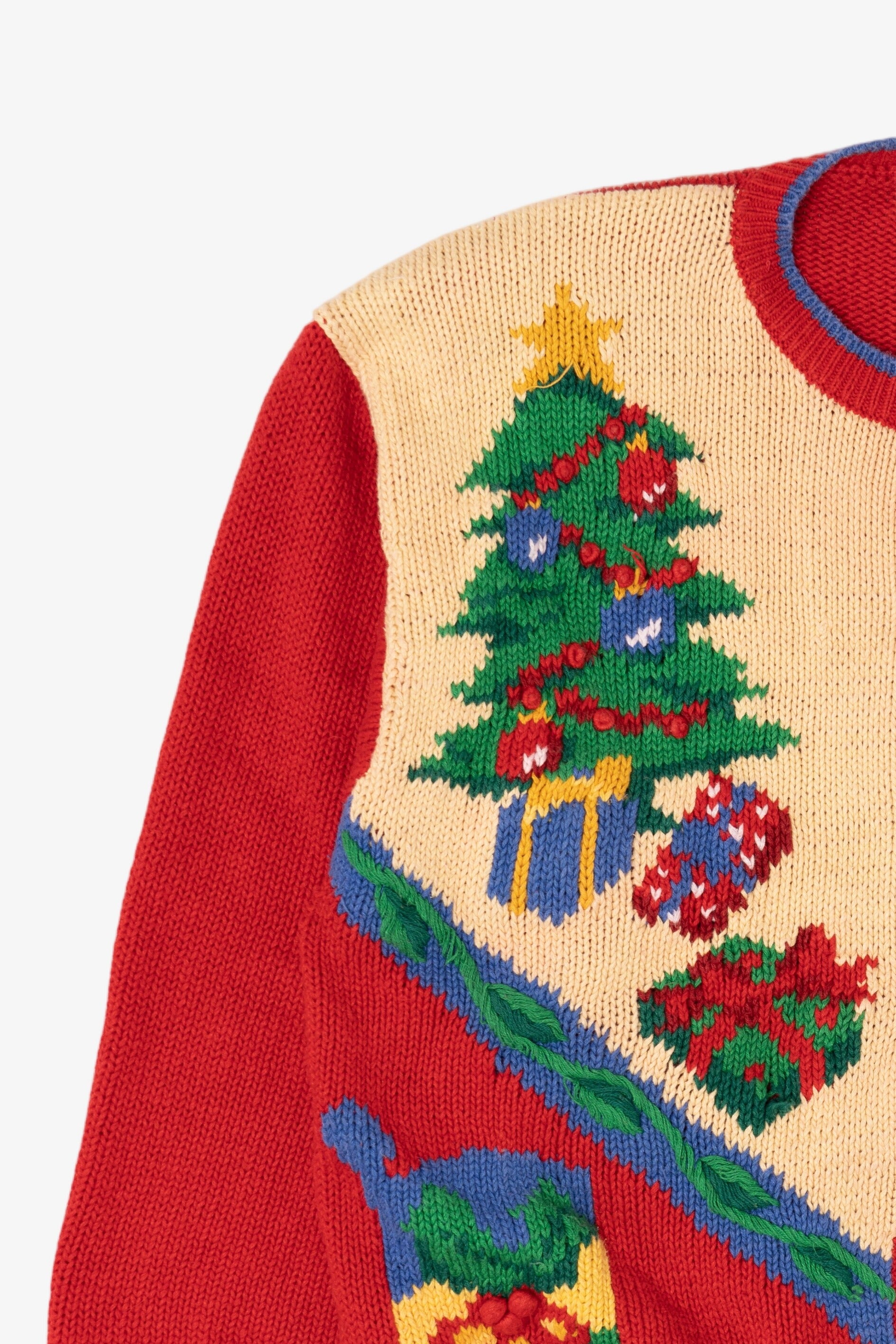 Vintage Red Alexandra Bartlett Presents Ugly Christmas Cardigan (1990s)
