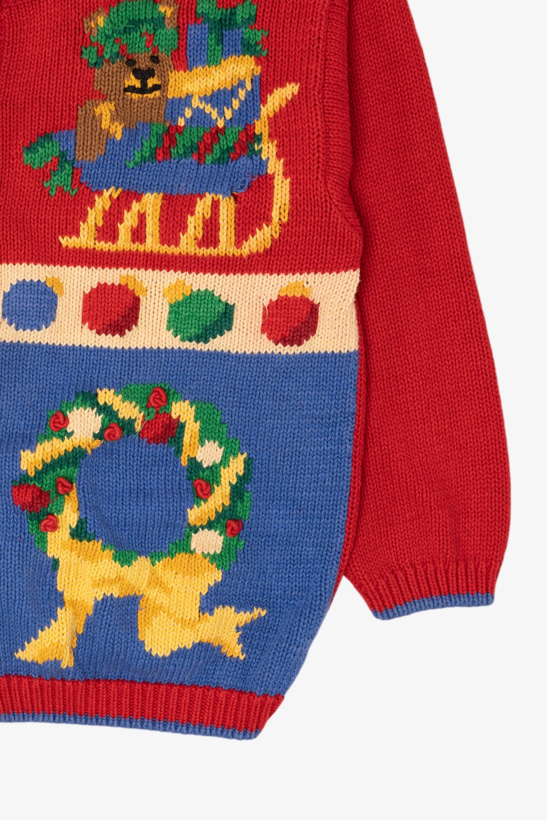 Vintage Red Alexandra Bartlett Presents Ugly Christmas Cardigan (1990s)