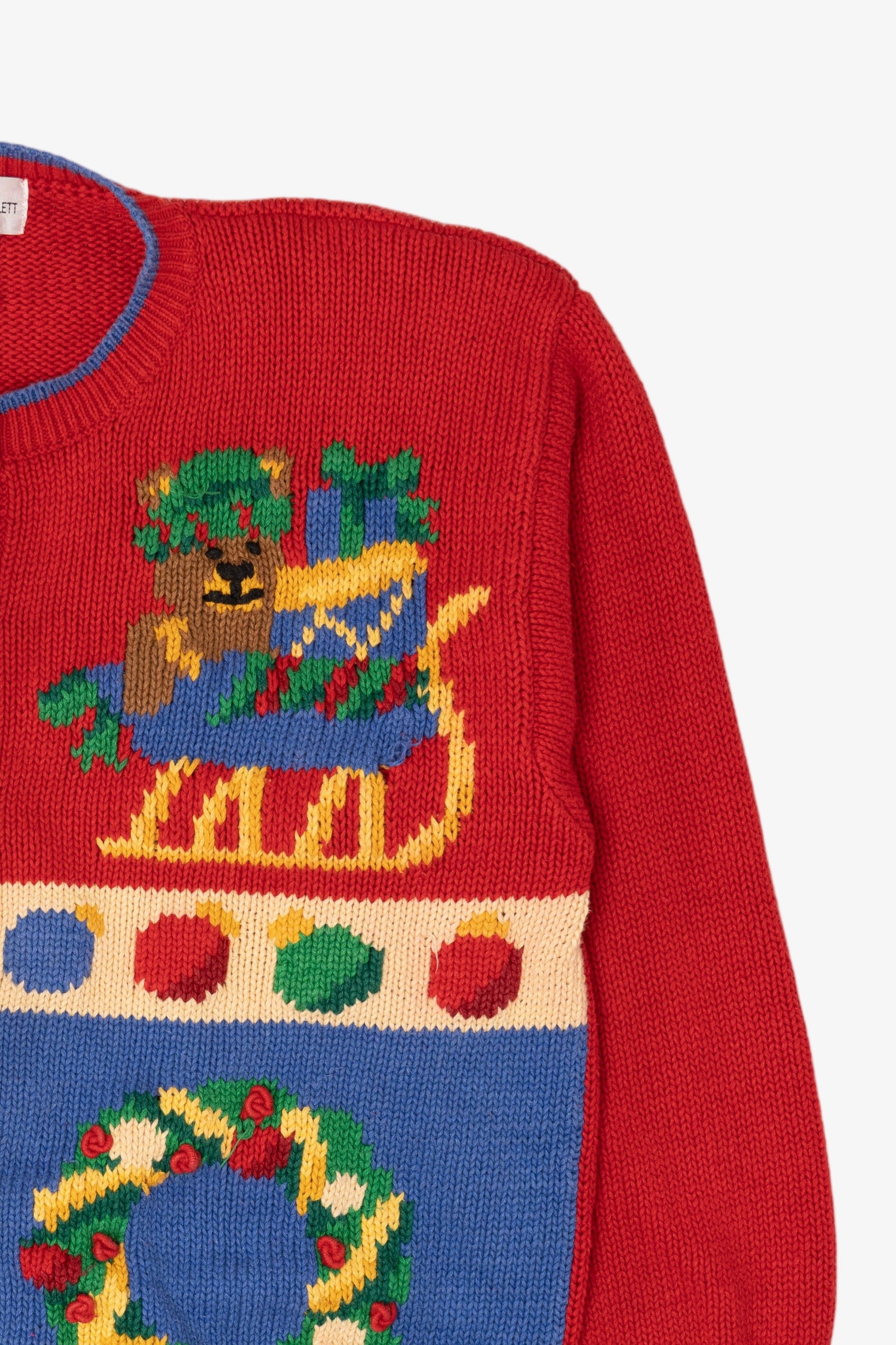 Vintage Red Alexandra Bartlett Presents Ugly Christmas Cardigan (1990s)