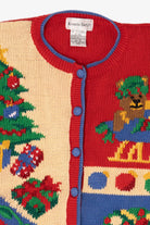 Vintage Red Alexandra Bartlett Presents Ugly Christmas Cardigan (1990s)