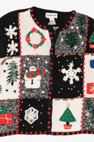 Vintage Black Hampshire Studio Ugly Christmas Cardigan (1990s)