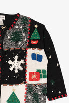 Vintage Black Hampshire Studio Ugly Christmas Cardigan (1990s)