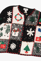 Vintage Black Hampshire Studio Ugly Christmas Cardigan (1990s)