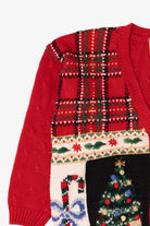 Vintage Red Heirloom Collectibles Ugly Christmas Cardigan (1990s)