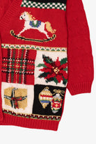 Vintage Red Heirloom Collectibles Ugly Christmas Cardigan (1990s)