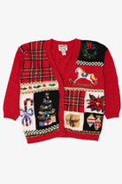 Vintage Red Heirloom Collectibles Ugly Christmas Cardigan (1990s)