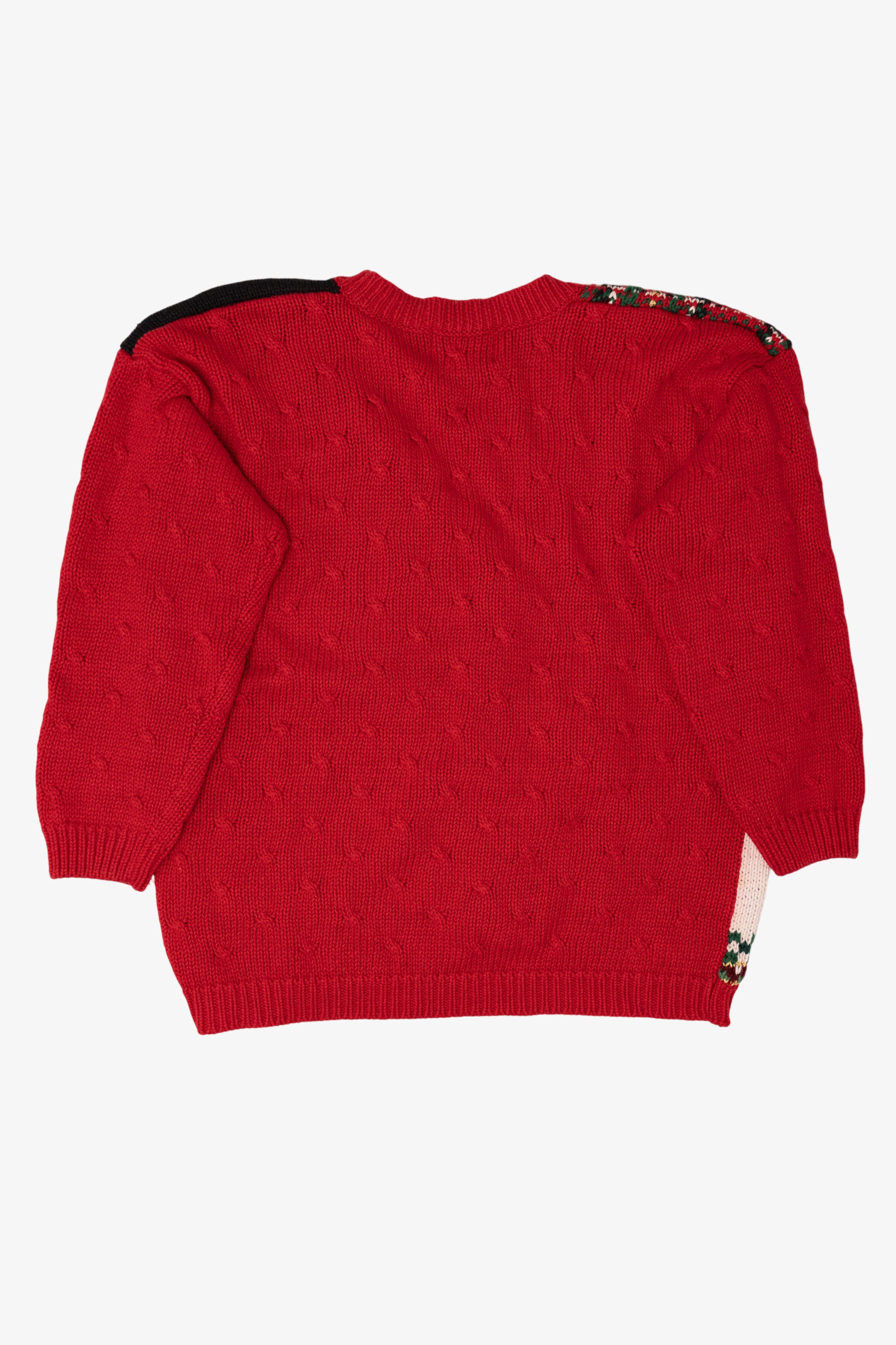 Vintage Red Heirloom Collectibles Ugly Christmas Cardigan (1990s)