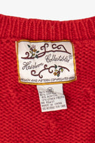 Vintage Red Heirloom Collectibles Ugly Christmas Cardigan (1990s)