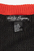 Vintage Black Work in Porgress Ugly Christmas Cardigan (1990s)