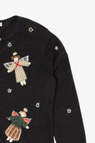 Vintage Black Cambridge Dry Goods Angels Ugly Christmas Cardigan (1990s)