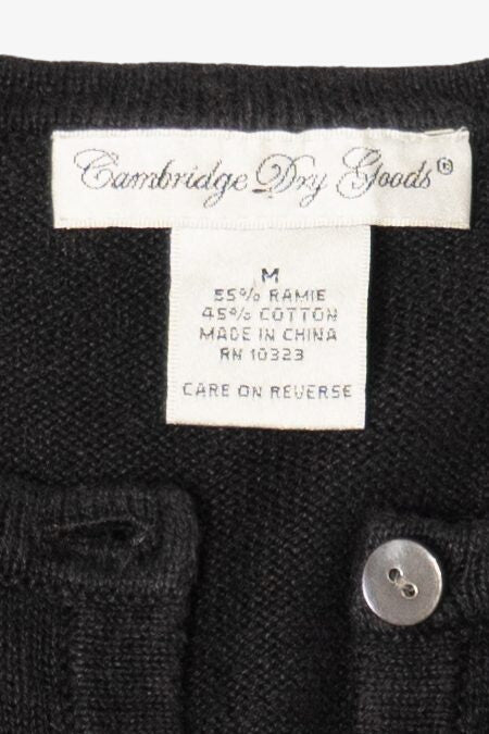 Vintage Black Cambridge Dry Goods Angels Ugly Christmas Cardigan (1990s)