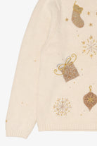 Vintage Ivory Croft & Barrow Stockings Ugly Christmas Cardigan (1990s)