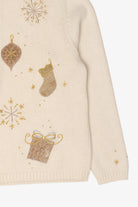 Vintage Ivory Croft & Barrow Stockings Ugly Christmas Cardigan (1990s)