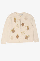 Vintage Ivory Croft & Barrow Stockings Ugly Christmas Cardigan (1990s)