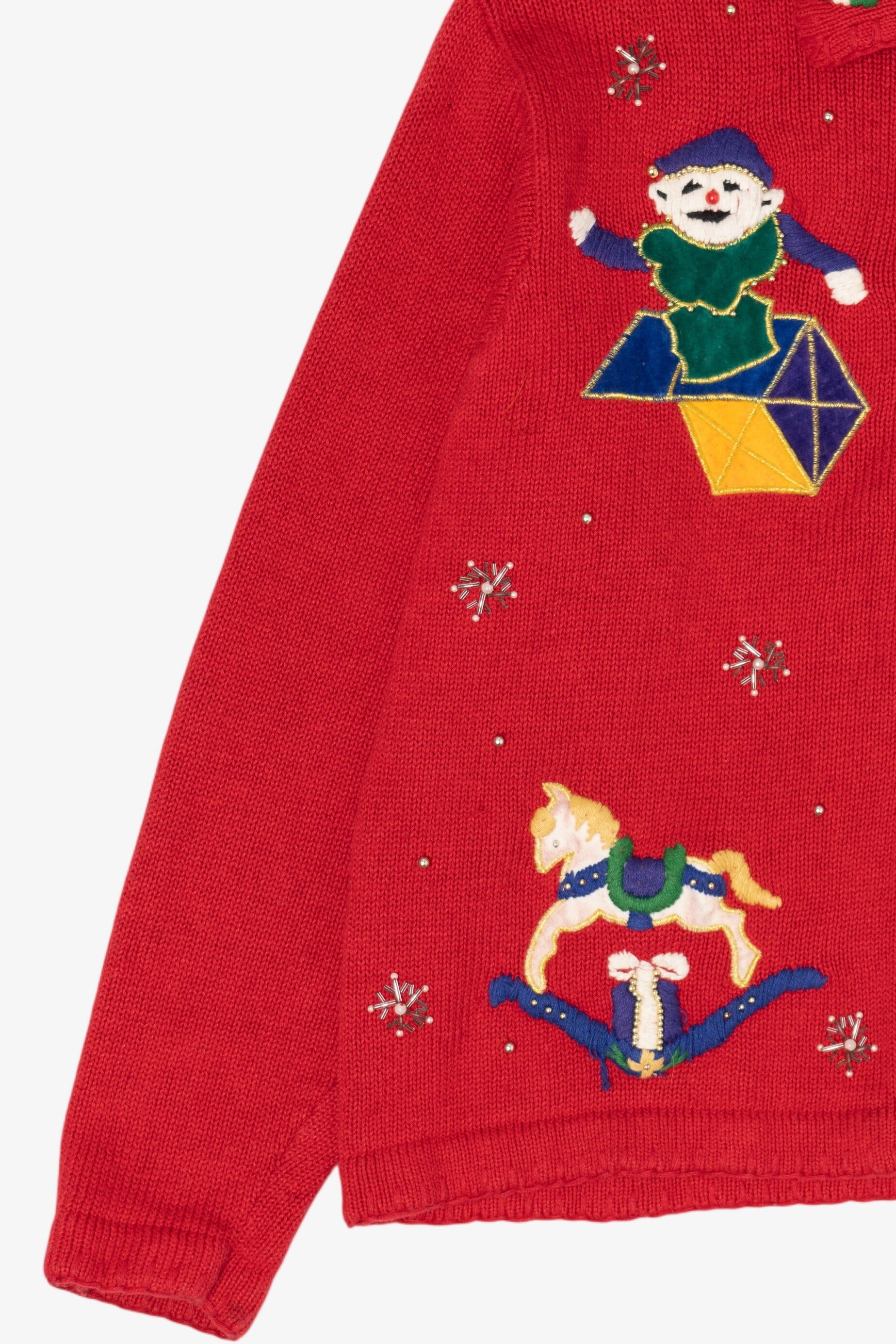 Vintage Red Paul Harris Design Presents Ugly Christmas Cardigan (1990s)