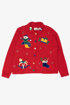 Vintage Red Paul Harris Design Presents Ugly Christmas Cardigan (1990s)