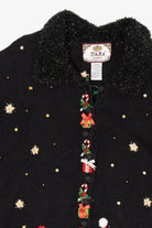 Vintage Black Tiara Ugly Christmas Cardigan (2000s)