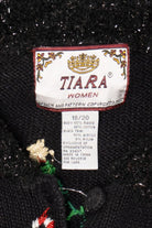 Vintage Black Tiara Ugly Christmas Cardigan (2000s)