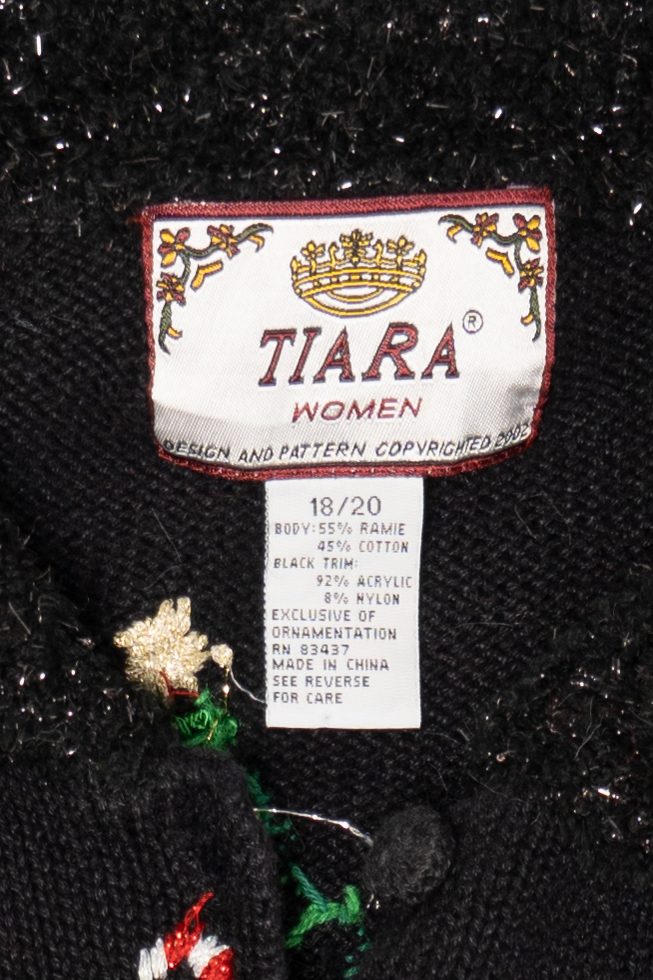 Vintage Black Tiara Ugly Christmas Cardigan (2000s)