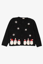 Vintage Black Classic Elements Santa Ugly Christmas Cardigan (2000s)