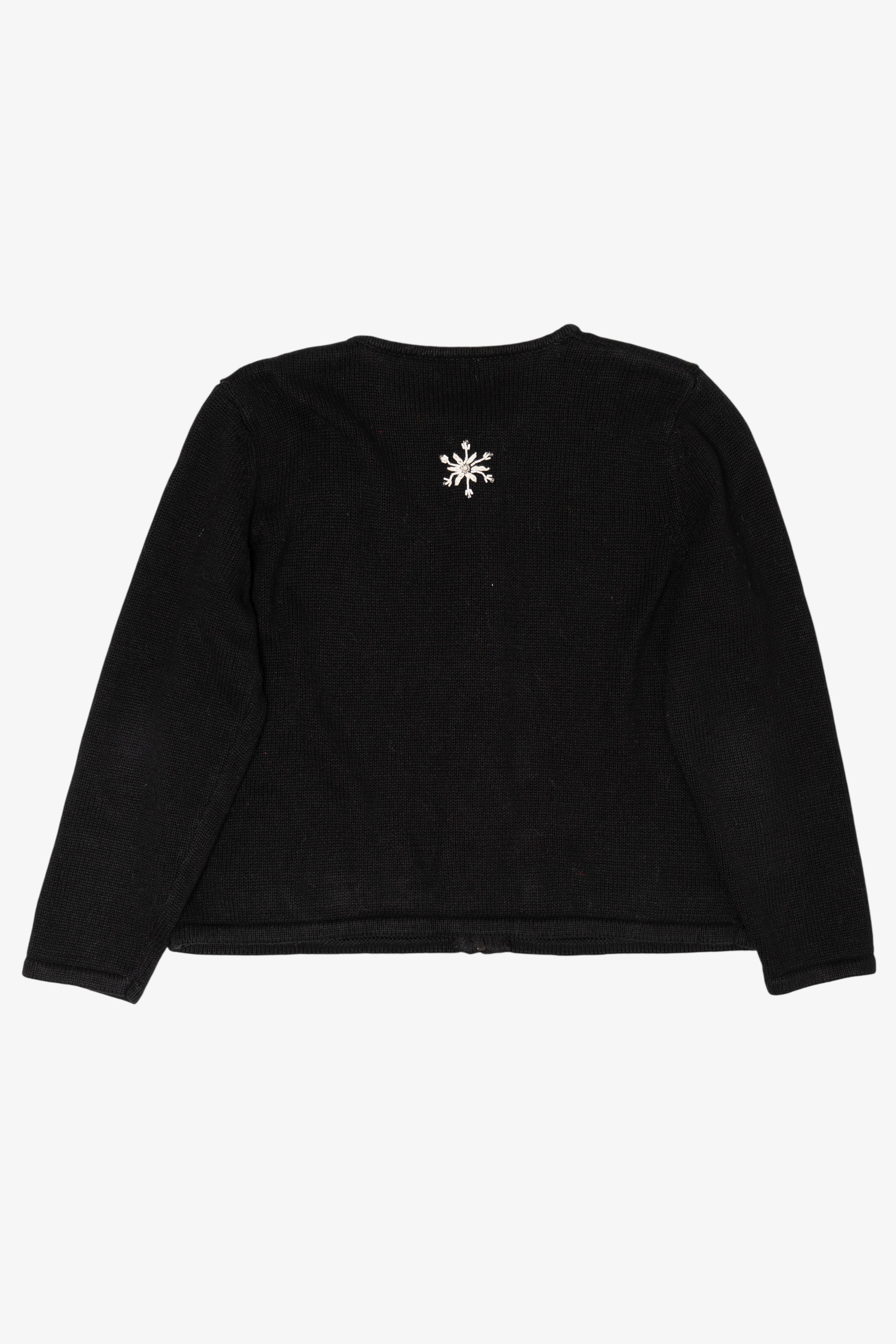 Vintage Black Classic Elements Santa Ugly Christmas Cardigan (2000s)