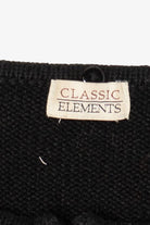 Vintage Black Classic Elements Santa Ugly Christmas Cardigan (2000s)