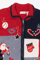 Vintage Red White Stag Ugly Christmas Cardigan (2000s)