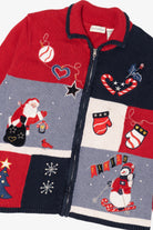 Vintage Red White Stag Ugly Christmas Cardigan (2000s)