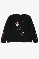 Vintage Black Karen Scott Presents Ugly Christmas Cardigan (2000s)