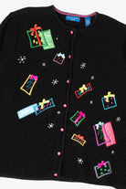 Vintage Black Karen Scott Presents Ugly Christmas Cardigan (2000s)