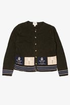 Vintage Hand Crocheted Christopher & Banks Snowmen Christmas Cardigan (2000s)
